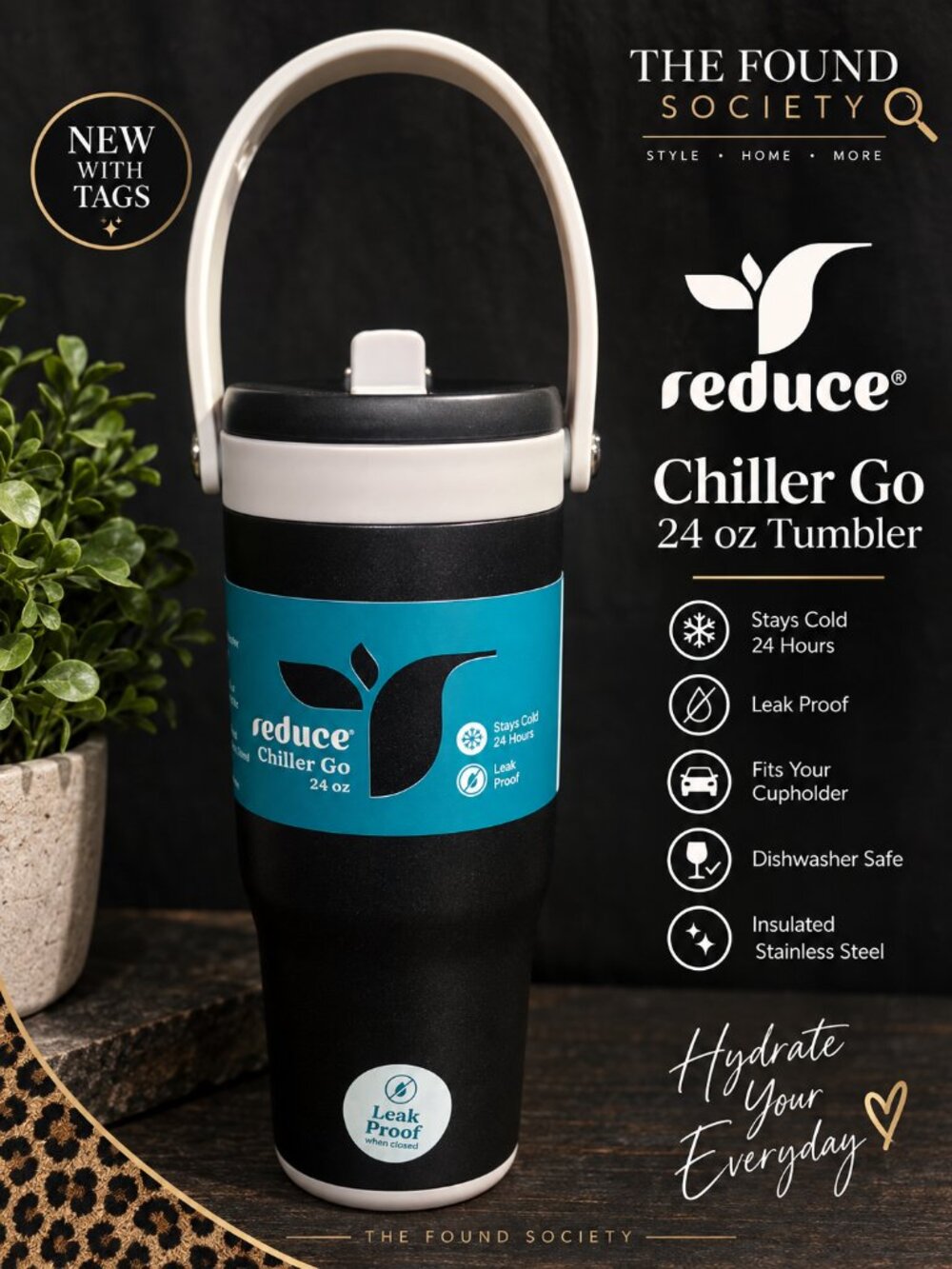 NEW Reduce Chiller Go 24 oz Moon Rock Insulated Tumbler